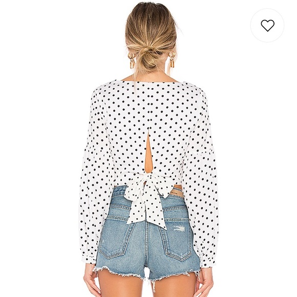 Yasmin Polka Dot Tie Back Crop Top - Picture 5 of 13